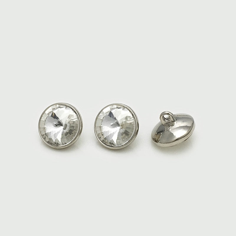 10-20mm Metal Buttons with Colorful Crystal and Shank 20pcs