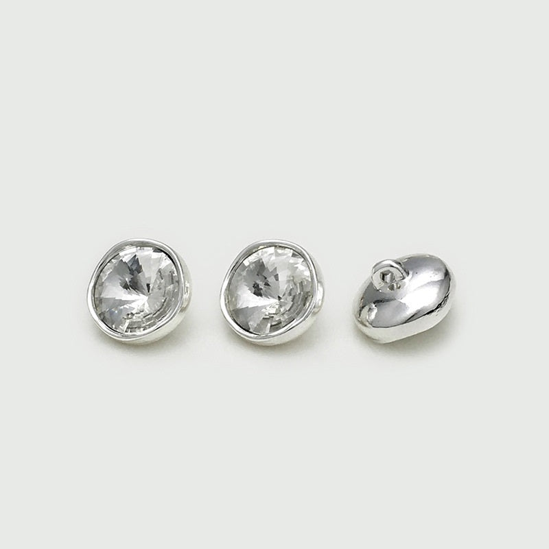 10-20mm Metal Buttons with Colorful Crystal and Shank 20pcs