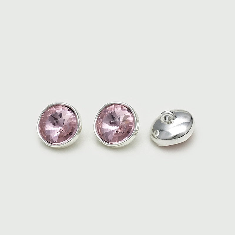 10-20mm Metal Buttons with Colorful Crystal and Shank 20pcs