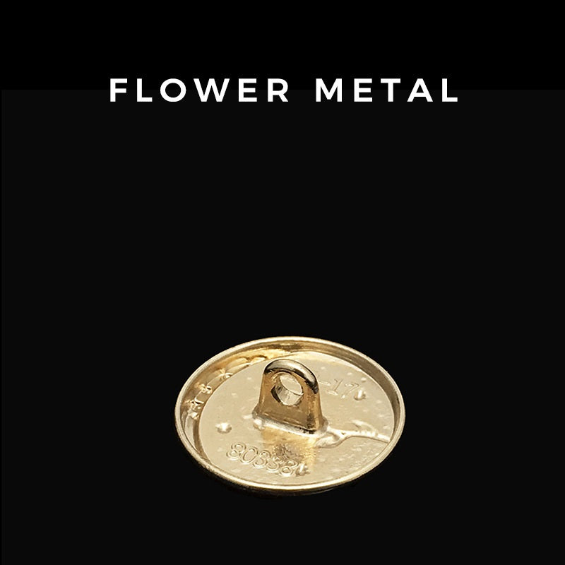 Boutons ronds en métal rose de 17,5/22,5 mm avec tige, 12 pièces