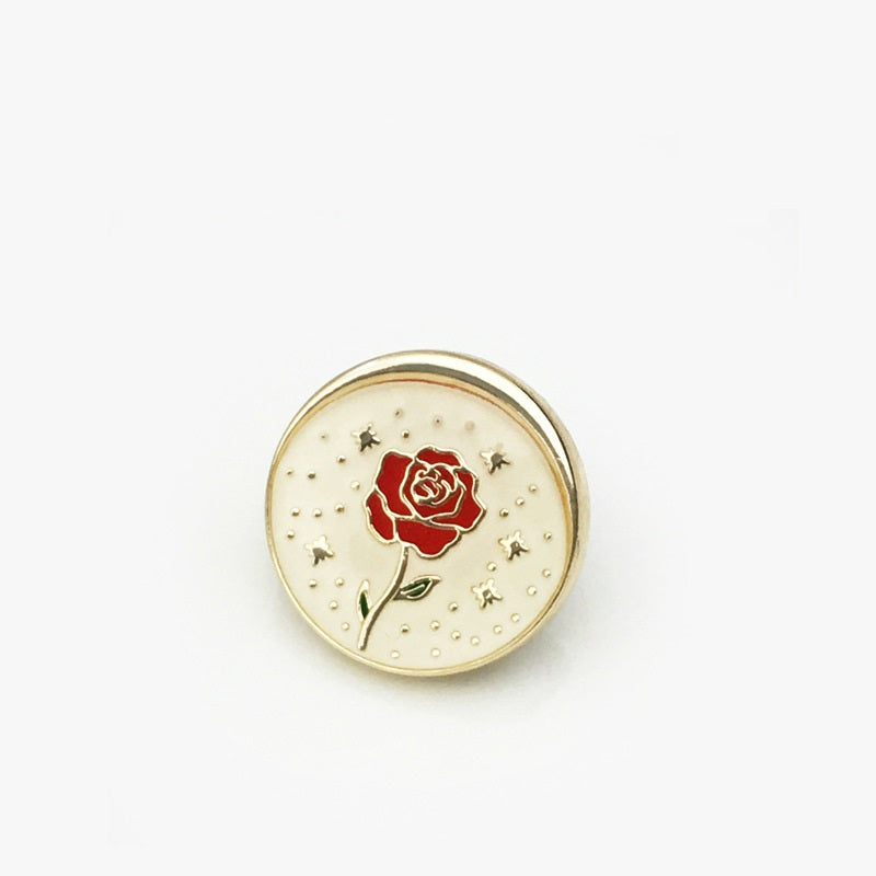 17,5/22,5mm Rose Runde Metallknapper med Skaft 12stk