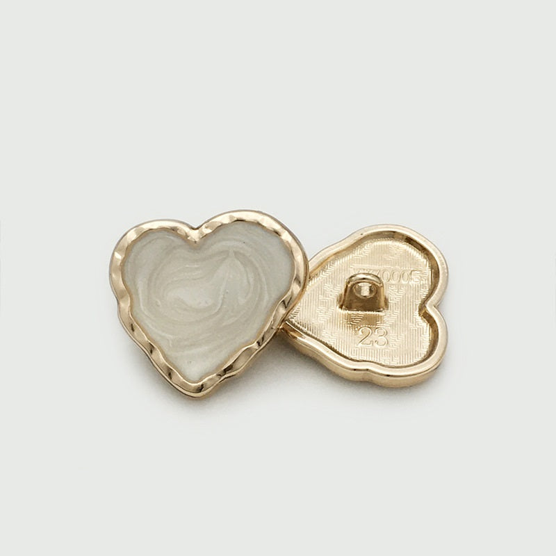 15-25mm Irregular Enamel Heart Shaped Metal Buttons 20pcs