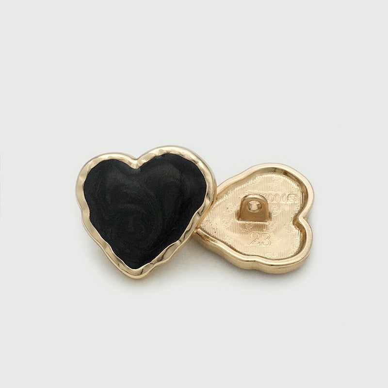 15-25mm Irregular Enamel Heart Shaped Metal Buttons 20pcs