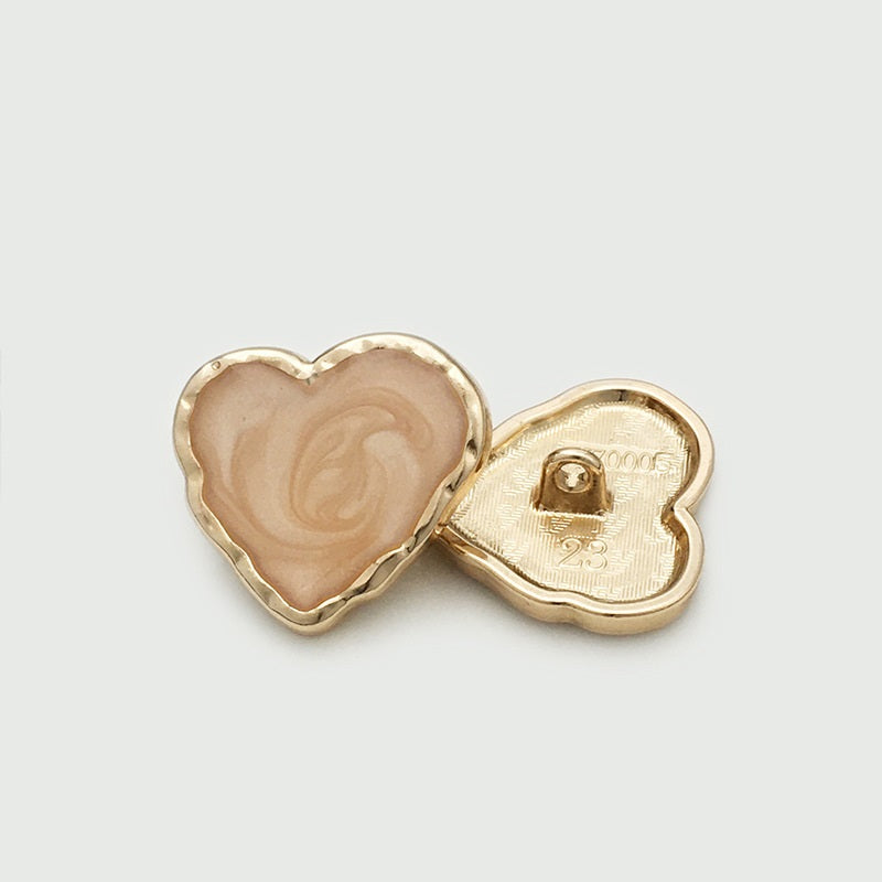 15-25mm Irregular Enamel Heart Shaped Metal Buttons 20pcs