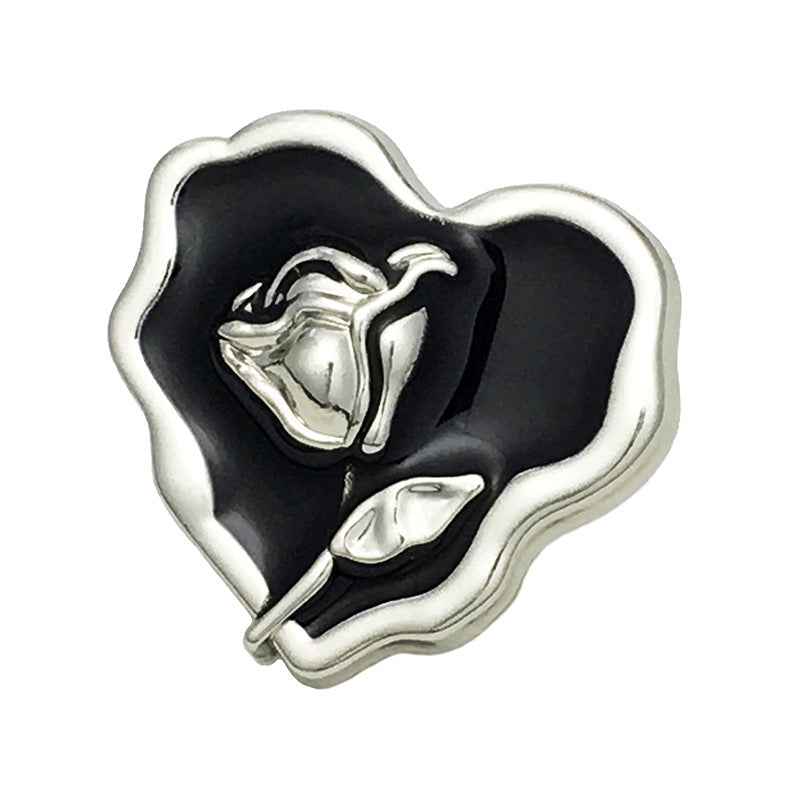 25mm Irregular Heart & Rose Metal Buttons for Women's Coats 20pcs - Lots of Buttons