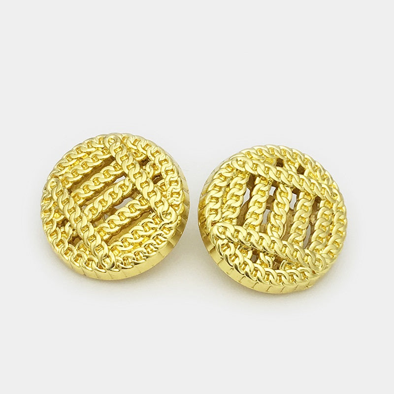 17.5/20/22.5mm Vintage Arany Ezüst Fém Láncélú Üreges Gombok 20db