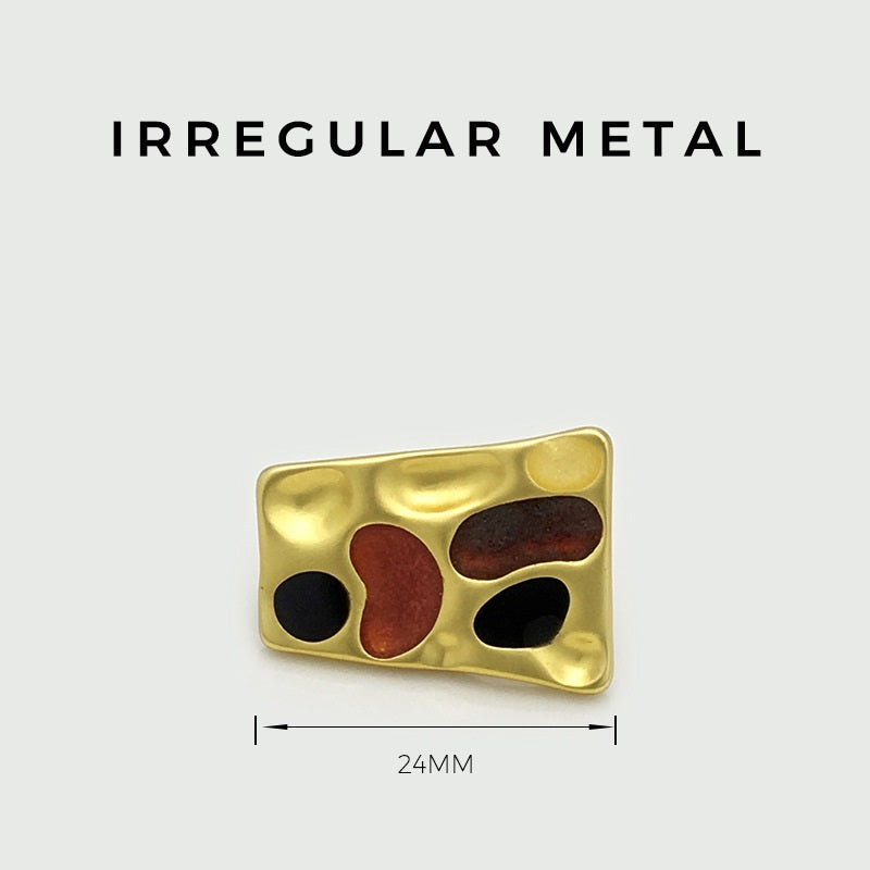 24mm Konkav Oregelbunden Trapezoidal Metallknappar för Kappor 12st