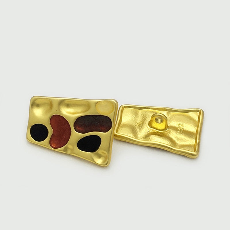 24mm Konkav Oregelbunden Trapezoidal Metallknappar för Kappor 12st
