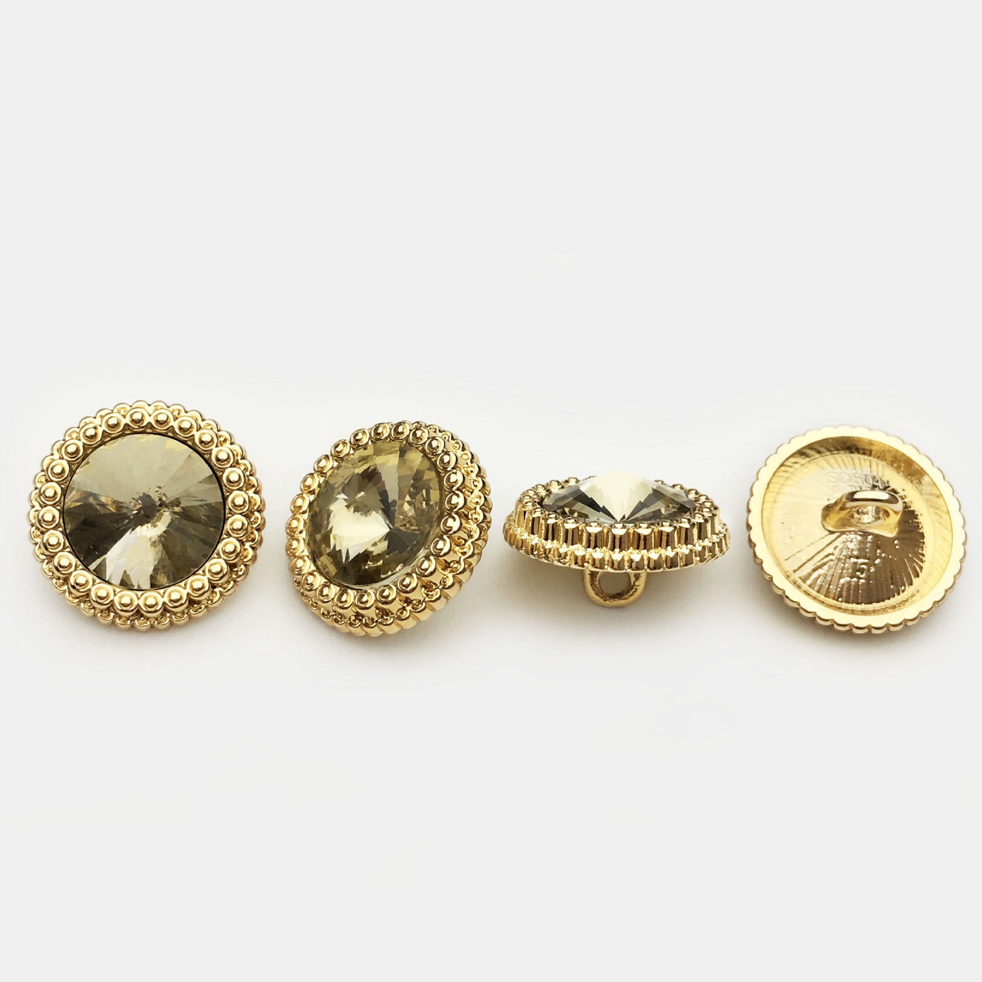 11-20mm Diamond Crystal Embellished Metal Button for Shirt Cuff 12pcs