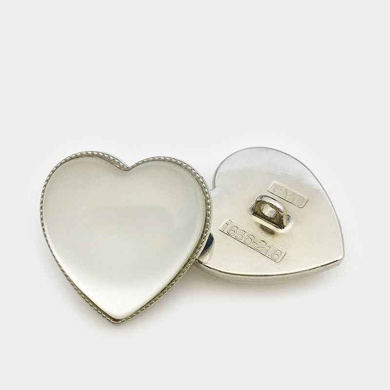 Cat's-Eye Opal Stone Heart-Shaped Metal Decorative Buttons 20pcs - Lots of Buttons
