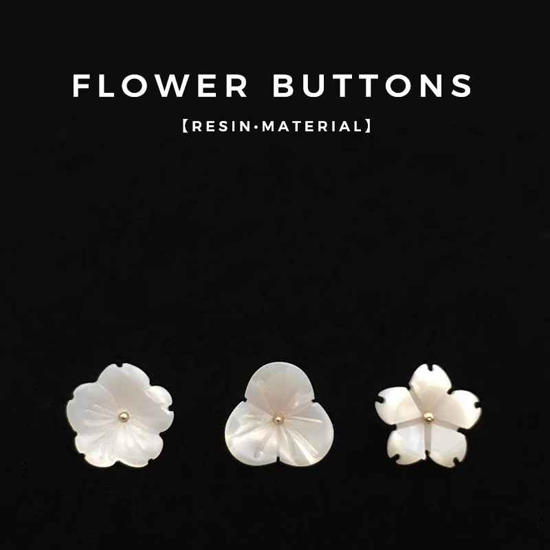 10/12mm Flower-Shaped Decorative Resin Buttons for Ladies' Shirts Dresses 12pcs - Lots of Buttons