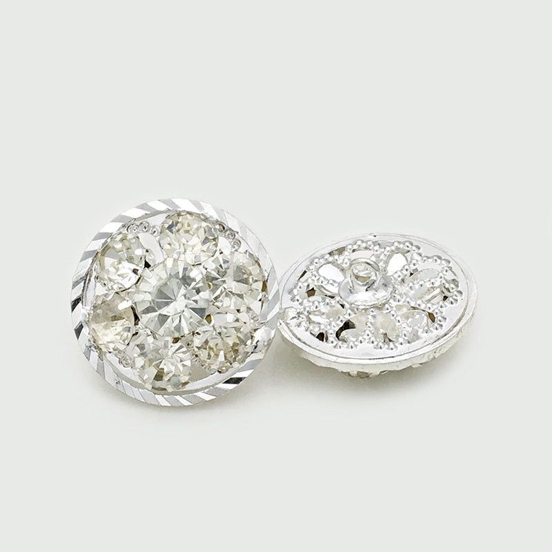 22mm Metal Circular Hollow Diamond Buttons for Coats and Suits 6pcs