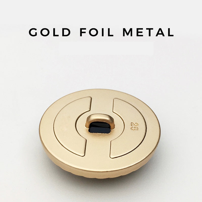 Botón de metal de resina con cara de rombo de 25 mm de oro en relieve con agua 10PCS