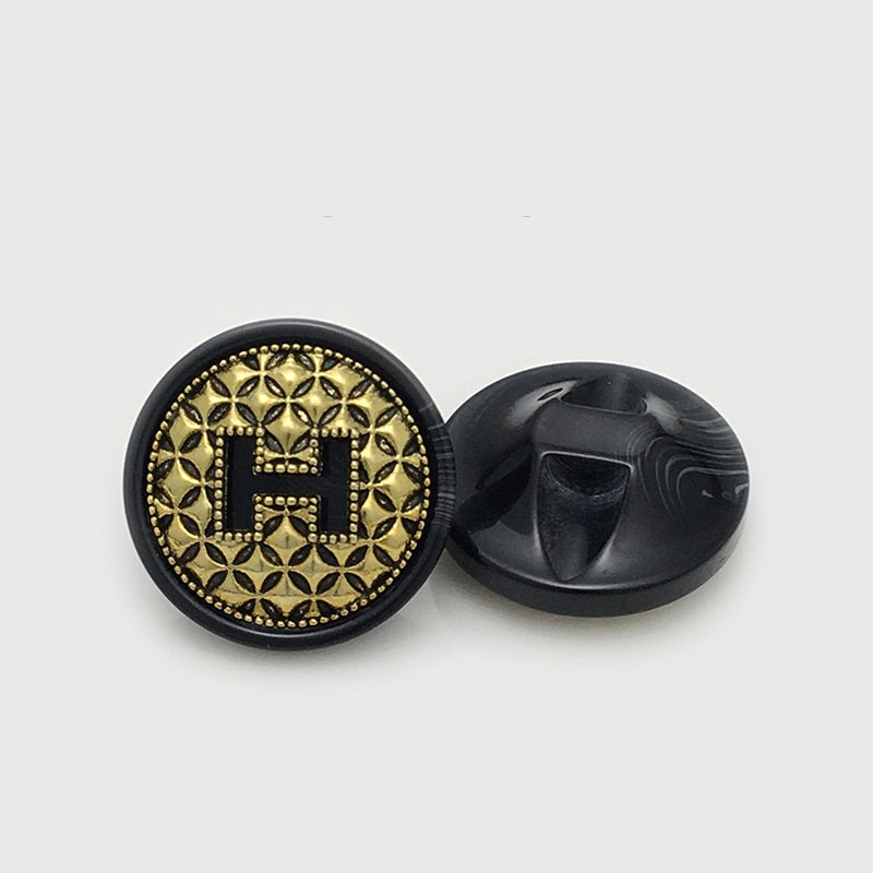 Botões Redondos Vintage de Metal Resina 18/21/25mm 20pcs