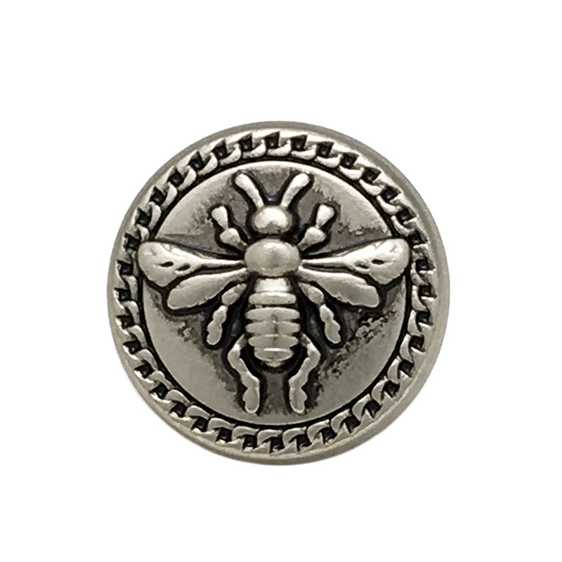 15/20mm Antik Gold Silber Bienen Runde Metallknöpfe 20 Stück
