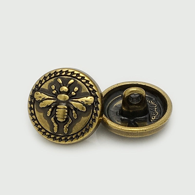 15/20mm Antik Gold Silber Bienen Runde Metallknöpfe 20 Stück