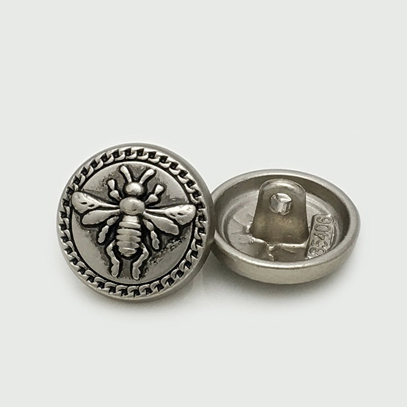 15/20mm Antik Gold Silber Bienen Runde Metallknöpfe 20 Stück