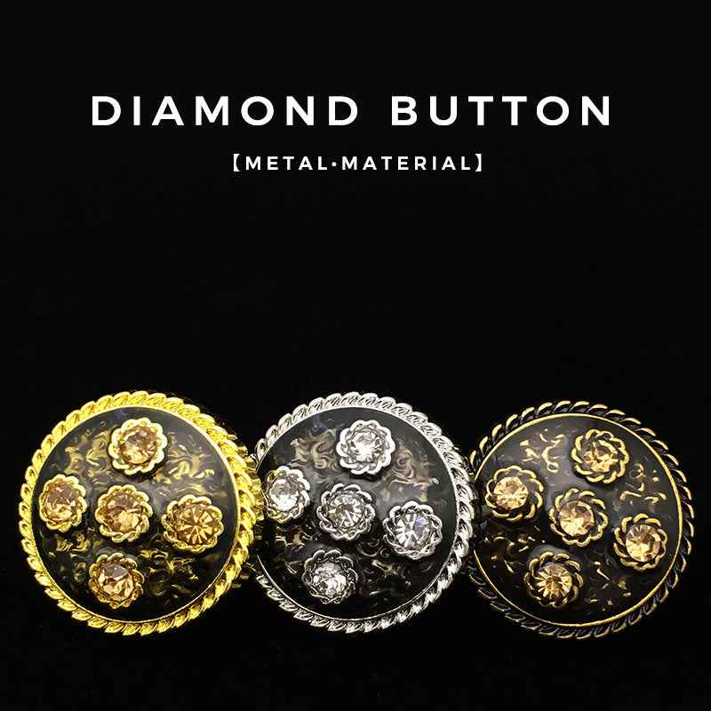 17.5/20/22.5mm Retro Floral Diamond Metal Buttons for Women's Coats 20pcs - Lots of Buttons