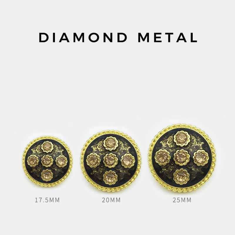17.5/20/22.5mm Retro Floral Diamond Metal Buttons for Women's Coats 20pcs - Lots of Buttons