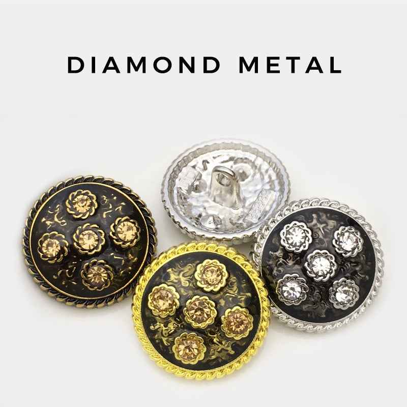 17.5/20/22.5mm Retro Floral Diamond Metal Buttons for Women's Coats 20pcs - Lots of Buttons