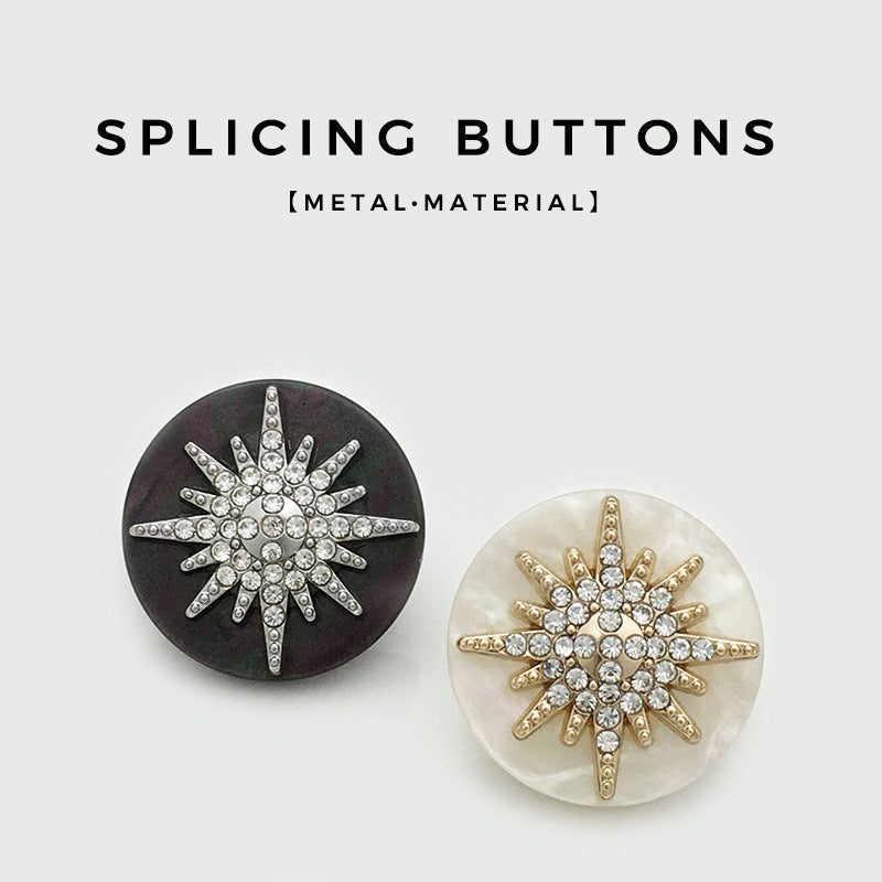 17.5-25mm Round Star-Shaped Metal-Resin Buttons 12PCS