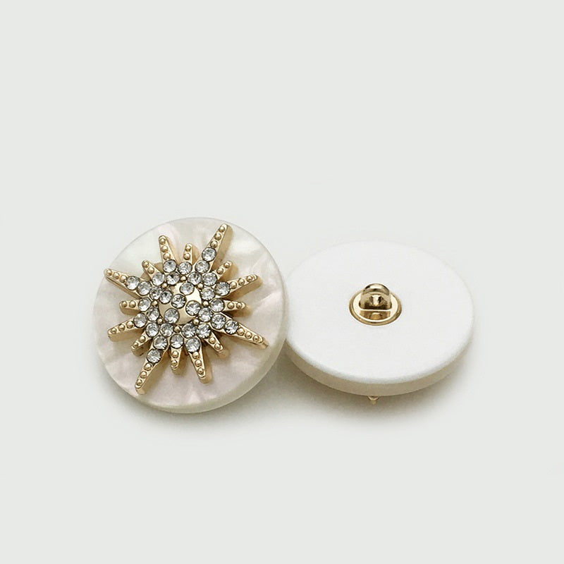17.5-25mm Round Star-Shaped Metal-Resin Buttons 12PCS