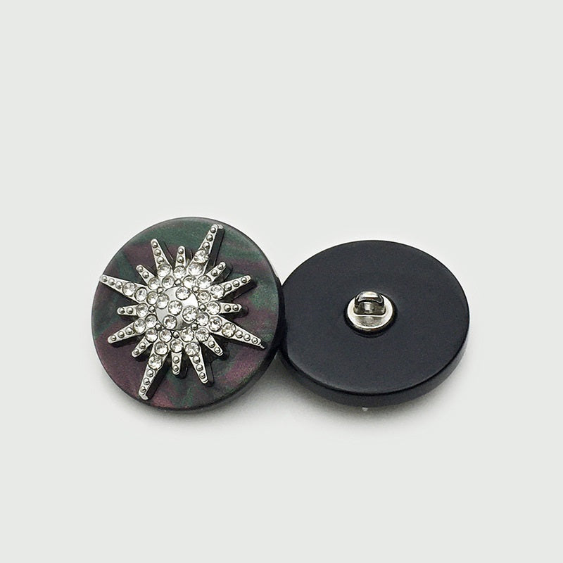 17.5-25mm Round Star-Shaped Metal-Resin Buttons 12PCS