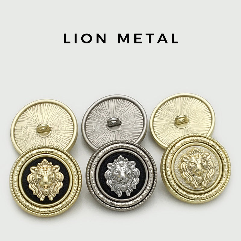 16/19/24mm British Style Round Metal Lion Head Buttons 10PCS