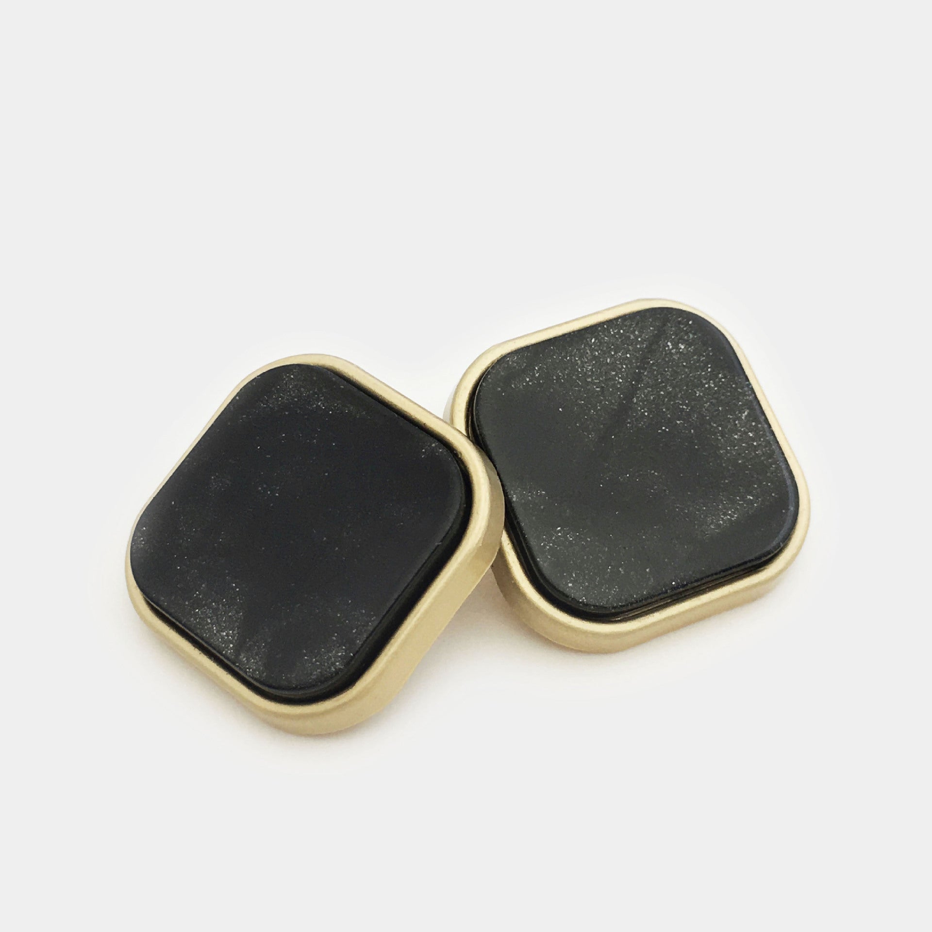 Botões de Liga de Resina Coloridos Quadrados de 20mm com Cabo 12pcs