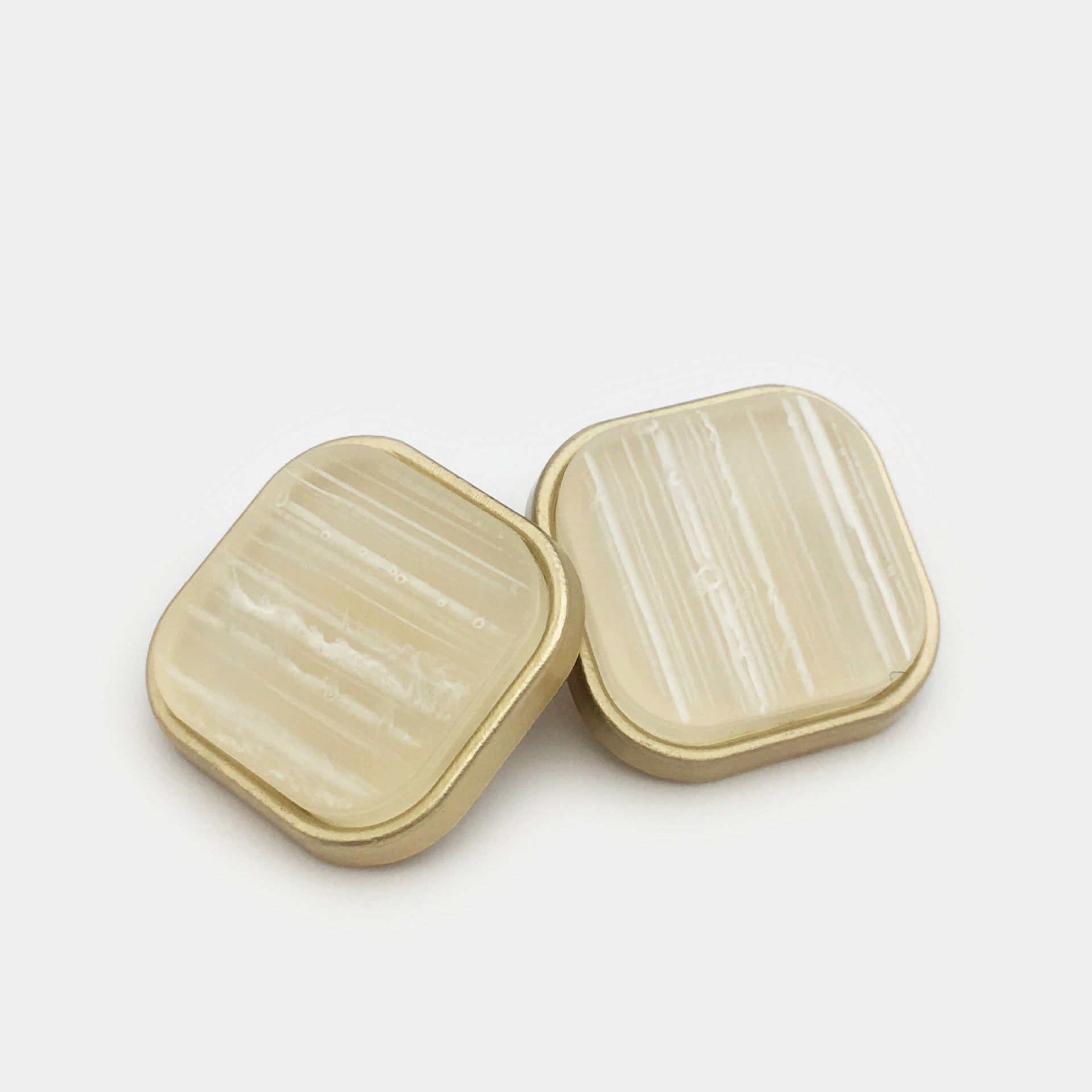 Botões de Liga de Resina Coloridos Quadrados de 20mm com Cabo 12pcs