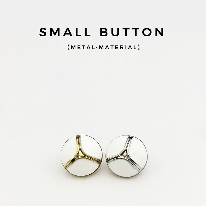 11mm Round White Metal Shirt Cuff Buttons 20pcs