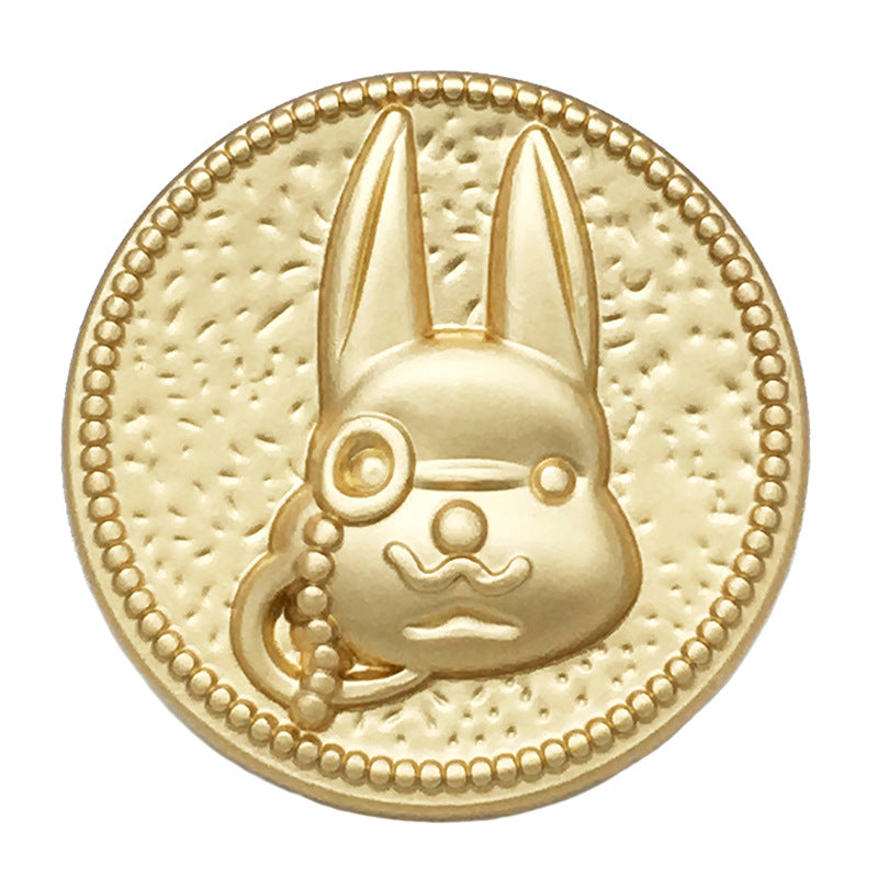 17,5/22,5mm Kaninchen Cartoon Metallknöpfe mit Steg 12 Stück