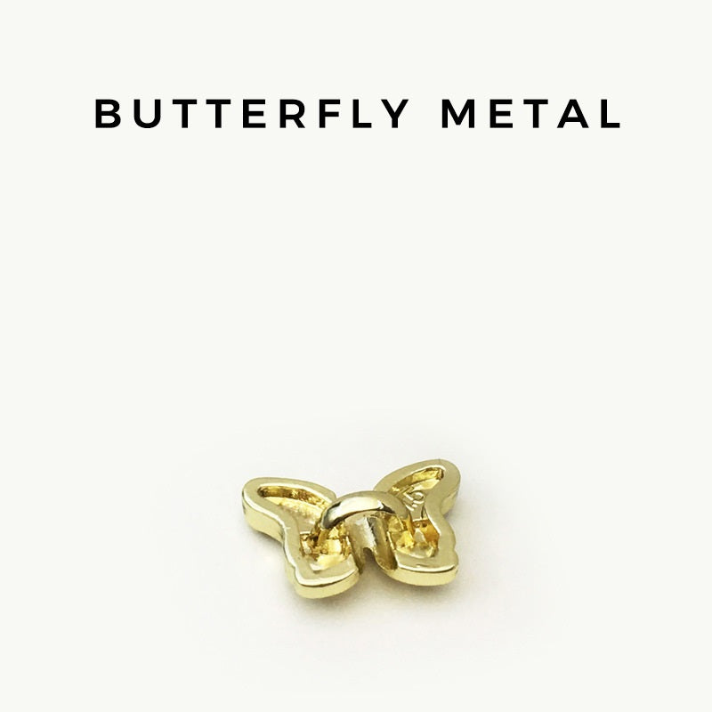 11/15/21mm Gold & Silver Butterfly Metal Shirt Buttons 30pcs