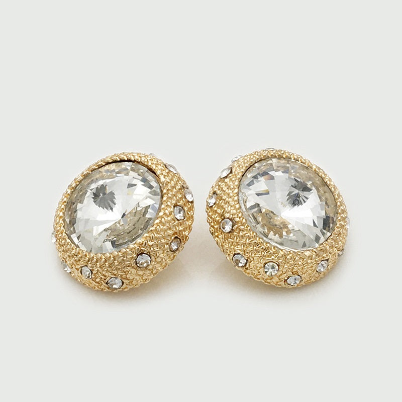 21mm Gold Crystal Metal Buttons for Sweaters Jackets 10pcs