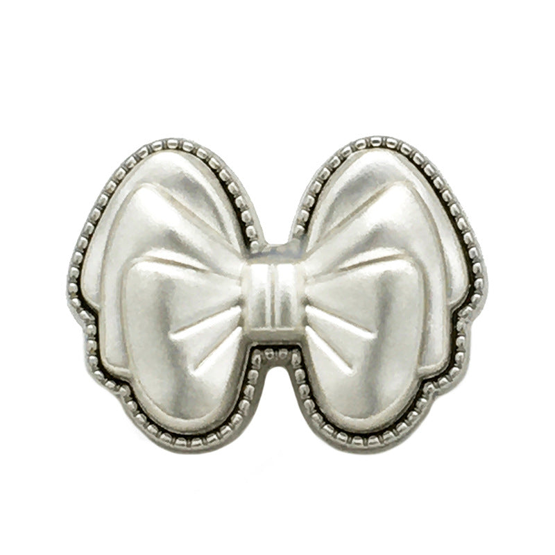 20/25mm Bézs Fehér Rózsaszín 3D Masni Gyanta Fém Gombok 12db