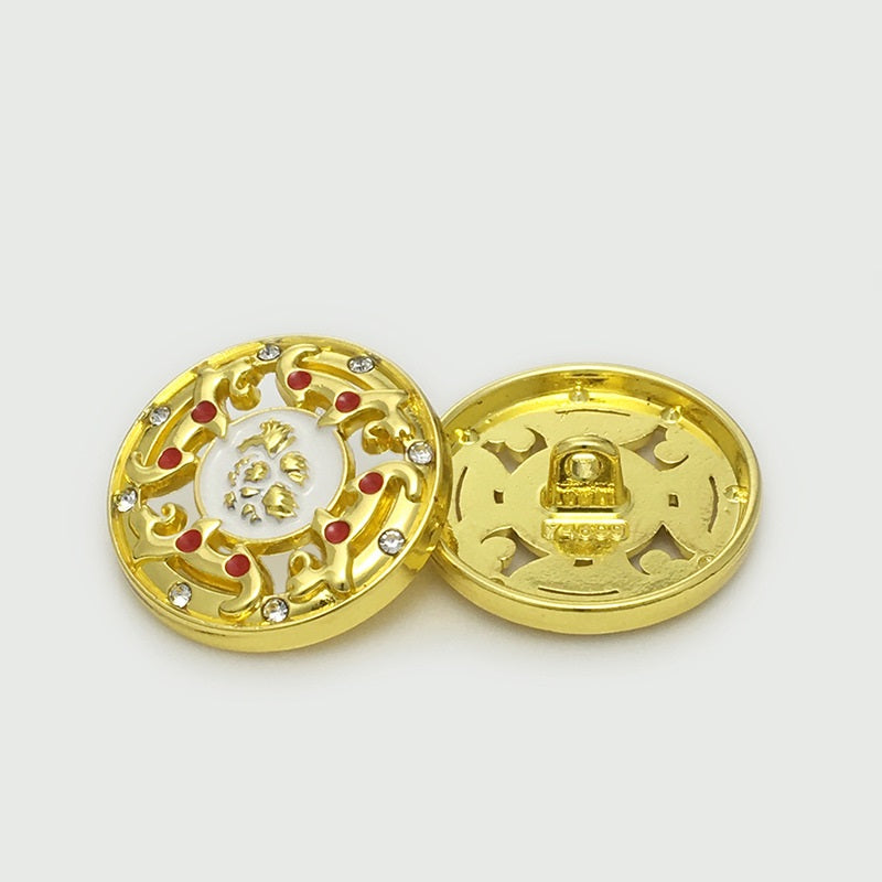 17.5/20/22.5mm Chinese Gold Silver Hollow Metal Bead Buttons 20pcs