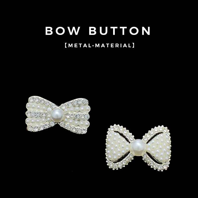 20mm Silver Bowknot Metal Pearl Buttons for Women's Coats 20pcs - Lots of Buttons