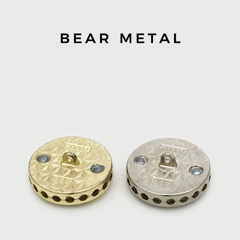 17.5/22.5mm Round Bear with Diamond Metal Buttons 6pcs