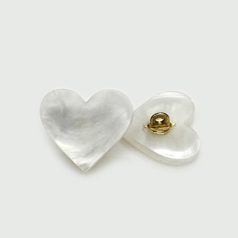 17.5/22.5mm Black White Resin Heart Buttons with Metal Shank 10pcs