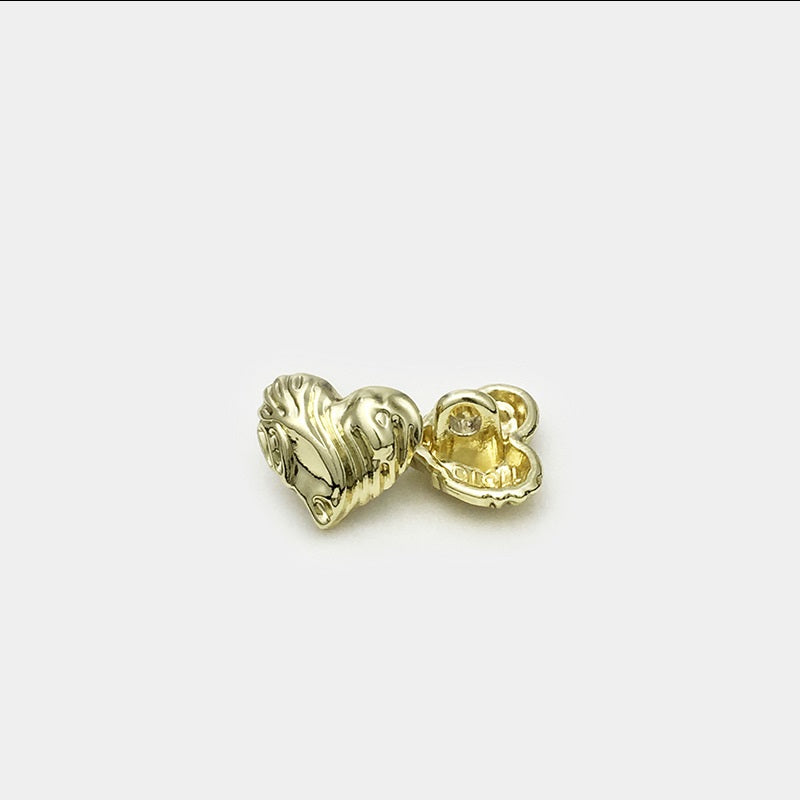 11mm Antique Gold Heart Metal Buttons 30PCS