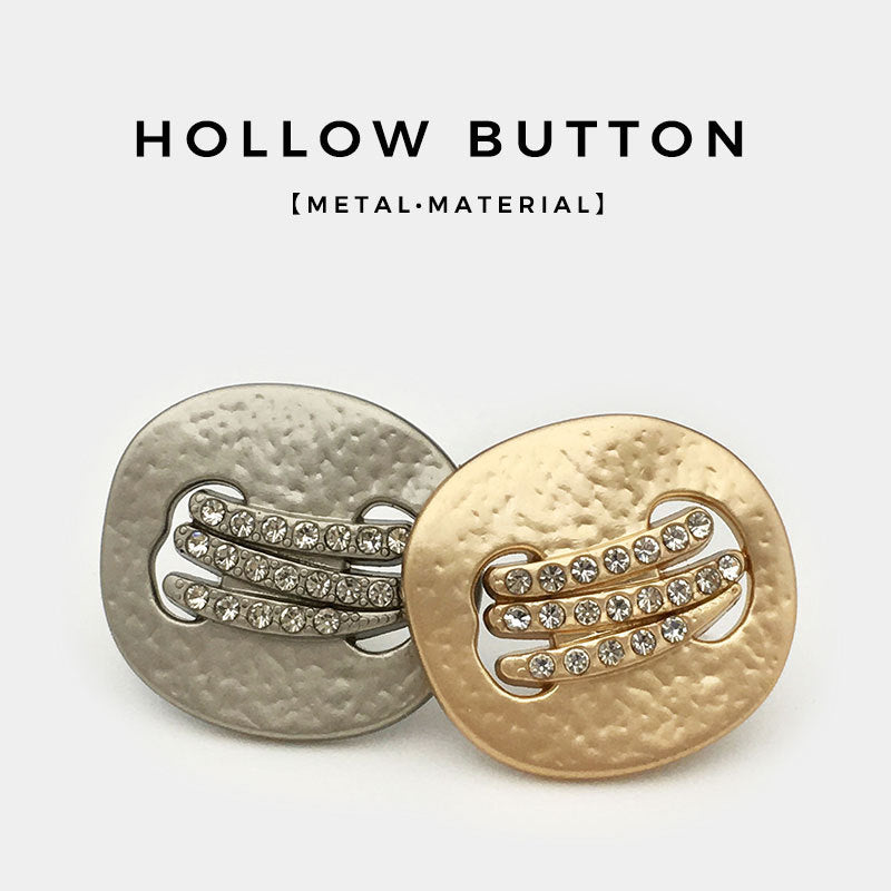17.5/22.5/25mm Irregular Metal Buttons with Diamond 12pcs