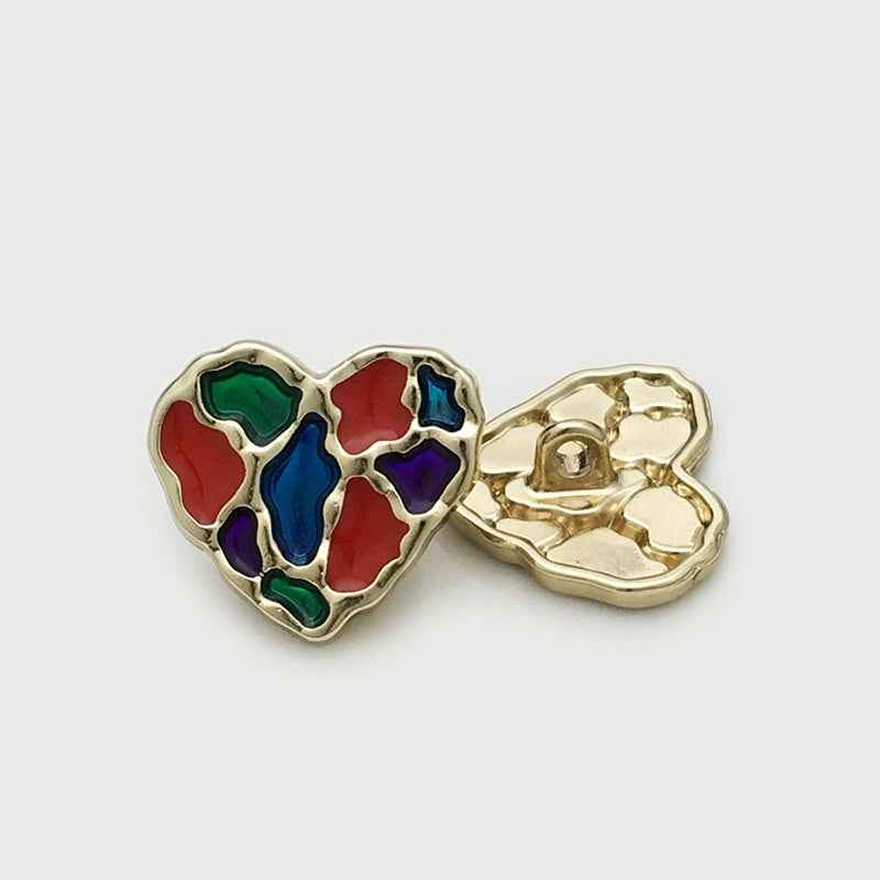 18mm Colorful Heart-Shaped Buttons for Women's Knit Cardigans 10PCS