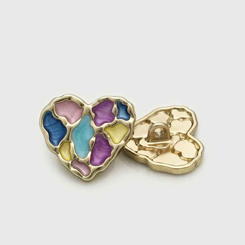 18mm Colorful Heart-Shaped Buttons for Women's Knit Cardigans 10PCS