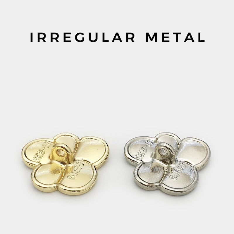 Botones de metal irregulares de flores coloridas de 17.5/22.5mm 12pcs