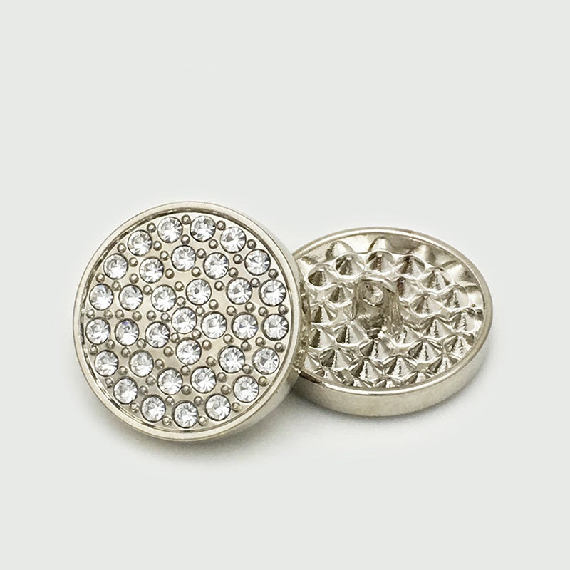 10-25mm Gold Silver Metal Classic Diamond Coat Buttons 20pcs