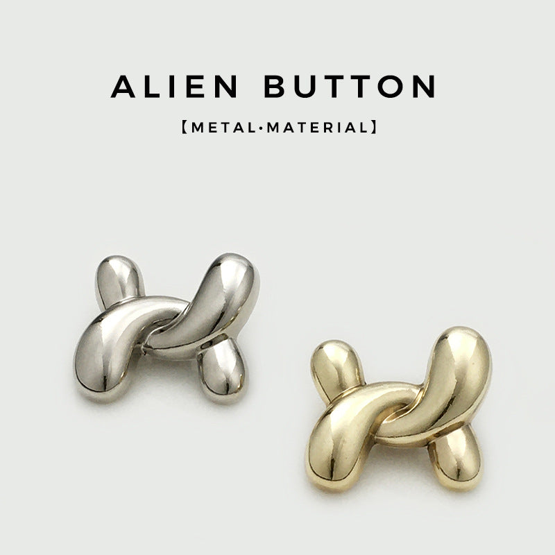 Boutons en métal dorés irréguliers en forme de X de 15/17,5/20/22,5 mm 20PCS