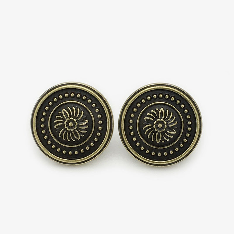 Botones de metal vintage en forma de margarita de 15-22.5mm con acabado en oro antiguo, 20 piezas