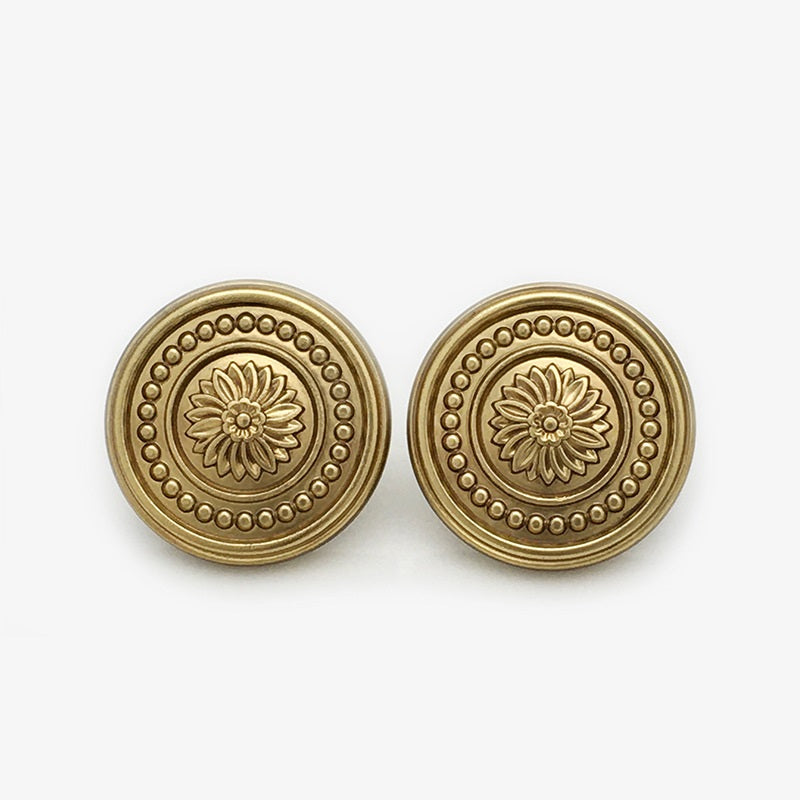 Botones de metal vintage en forma de margarita de 15-22.5mm con acabado en oro antiguo, 20 piezas
