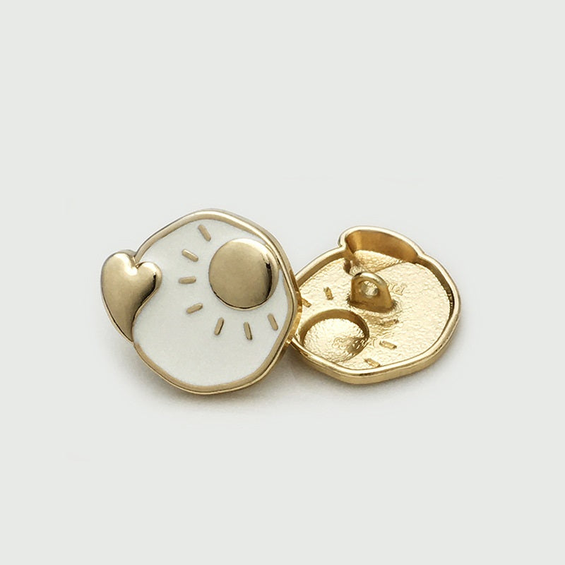 17.5/22.5mm Irregular Metal Sun Moon Heart Buttons 30 Pack(6 Styles)