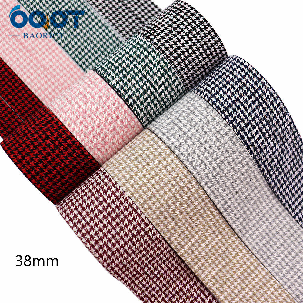 10/25/38MM Pamut Houndstooth Fátyol Szalagok 8 Szín 40M Csomag